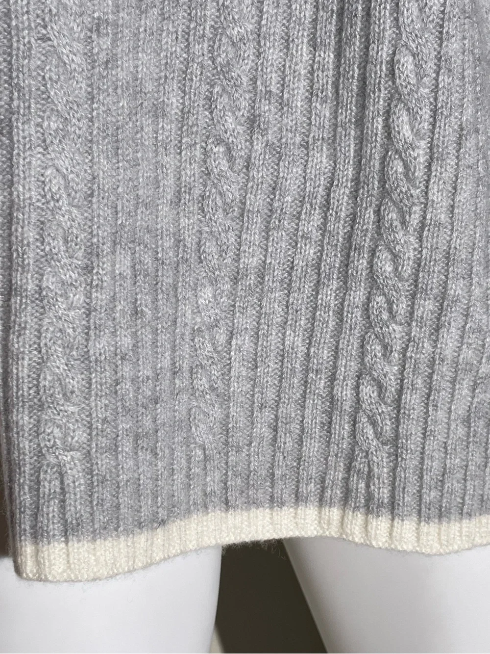 Vineyard Vines 100% Cashmere Cable Knit Scarf Grey Oversized 15 X 76 Cozy Soft